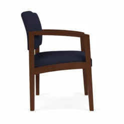 Lesro Lenox Wood Fabric Reception Guest Chair In Open House Navy/Walnut 23 Lesro Lenox Wood Fabric Reception Guest Chair In Open House Navy/Walnut -CYMAX Sales 2691635 1 L 1