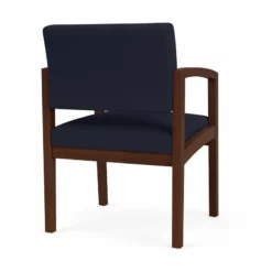 Lesro Lenox Wood Fabric Reception Guest Chair In Open House Navy/Walnut 24 Lesro Lenox Wood Fabric Reception Guest Chair In Open House Navy/Walnut -CYMAX Sales 2691635 2 L 1