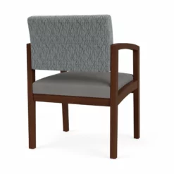 Lesro Lenox Wood Polyurethane Reception Guest Chair In Walnut/Blue -CYMAX Sales 2691636 2 L 1