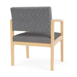 Lesro Lenox Wood Polyurethane Reception Wide Guest Chair In Gray/Natural -CYMAX Sales 2691640 2 L