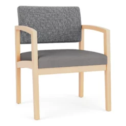 Lesro Lenox Wood Polyurethane Reception Wide Guest Chair In Gray/Natural -CYMAX Sales 2691640 L