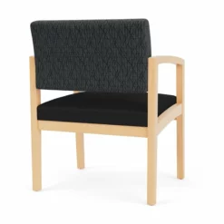 Lesro Lenox Wood Polyurethane Reception Wide Guest Chair In Natural/Gray -CYMAX Sales 2691642 2 L 1
