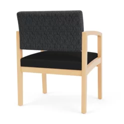 Lesro Lenox Wood Polyurethane Reception Wide Guest Chair In Gray/Natural -CYMAX Sales 2691642 2 L