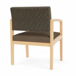 Lesro Lenox Wood Polyurethane Reception Wide Guest Chair In Natural/Brown -CYMAX Sales 2691643 2 L 3