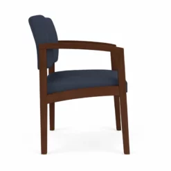 Lesro Lenox Wood Polyurethane Reception Wide Guest Chair In Blue/Walnut -CYMAX Sales 2691644 1 L 2