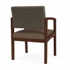 Lesro Lenox Wood Polyurethane Reception Guest Chair In Walnut/Blue -CYMAX Sales 2691663 2 L 1