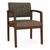 Lesro Lenox Wood Polyurethane Reception Guest Chair In Walnut/Blue 1 Lesro Lenox Wood Polyurethane Reception Guest Chair In Walnut/Blue -CYMAX Sales 2691663 L 1