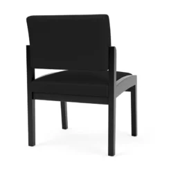 Lesro Lenox Wood Polyurethane Reception Armless Guest Chair In Black/Blue -CYMAX Sales 2691665 2 L
