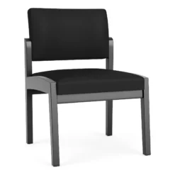 Lesro Lenox Wood Polyurethane Reception Armless Guest Chair In Black/Blue -CYMAX Sales 2691665 L