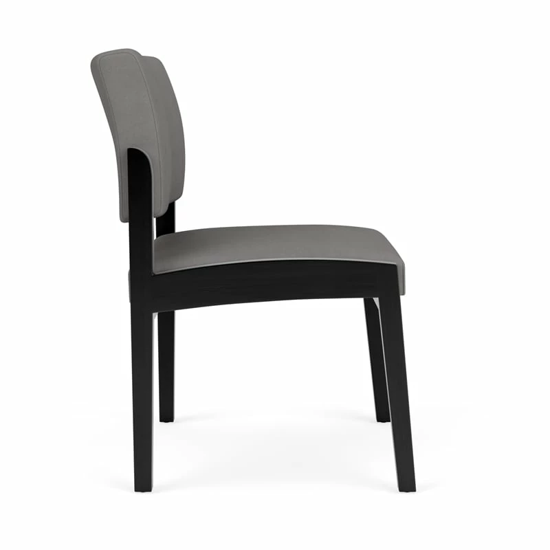 Lesro Lenox Wood Polyurethane Reception Armless Guest Chair In Gray/Black 7 Lesro Lenox Wood Polyurethane Reception Armless Guest Chair In Gray/Black - Image 5