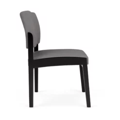 Lesro Lenox Wood Polyurethane Reception Armless Guest Chair In Black/Blue -CYMAX Sales 2691666 1 L
