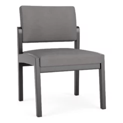 Lesro Lenox Wood Polyurethane Reception Armless Guest Chair In Black/Blue -CYMAX Sales 2691666 L