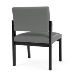 Lesro Lenox Wood Fabric Reception Armless Guest Chair In Navy/Black -CYMAX Sales 2691668 2 L