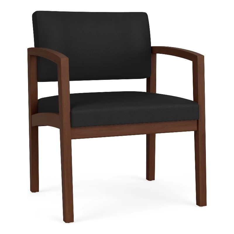 Lesro Lenox Wood Polyurethane Reception Wide Guest Chair In Brown/Walnut 12 Lesro Lenox Wood Polyurethane Reception Wide Guest Chair In Brown/Walnut - Image 10