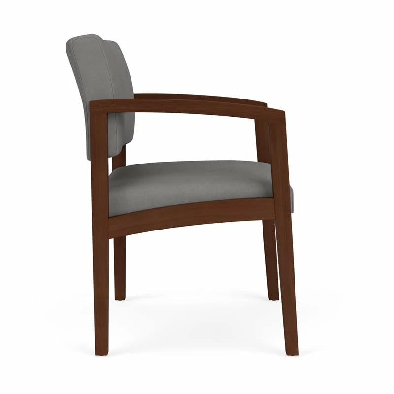 Lesro Lenox Wood Polyurethane Reception Wide Guest Chair In Walnut/Brown 10 Lesro Lenox Wood Polyurethane Reception Wide Guest Chair In Walnut/Brown - Image 8