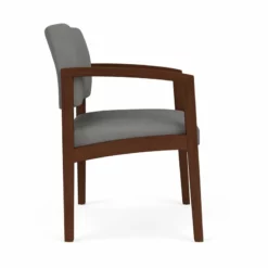 Lesro Lenox Wood Polyurethane Reception Wide Guest Chair In Blue/Walnut -CYMAX Sales 2691670 1 L 2