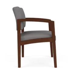Lesro Lenox Wood Polyurethane Reception Wide Guest Chair In Brown/Walnut 29 Lesro Lenox Wood Polyurethane Reception Wide Guest Chair In Brown/Walnut -CYMAX Sales 2691670 1 L