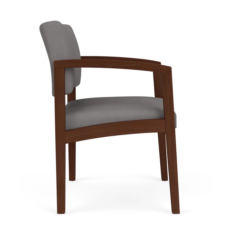 Lesro Lenox Wood Polyurethane Reception Wide Guest Chair In Brown/Walnut 10 Lesro Lenox Wood Polyurethane Reception Wide Guest Chair In Brown/Walnut - Image 8