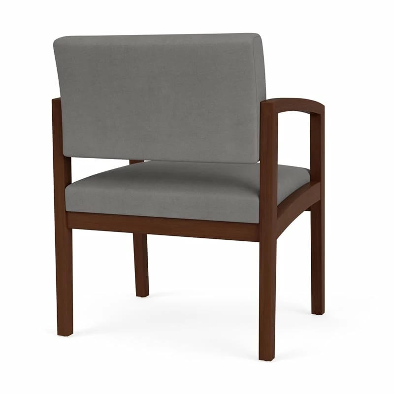 Lesro Lenox Wood Polyurethane Reception Wide Guest Chair In Walnut/Brown 11 Lesro Lenox Wood Polyurethane Reception Wide Guest Chair In Walnut/Brown - Image 9