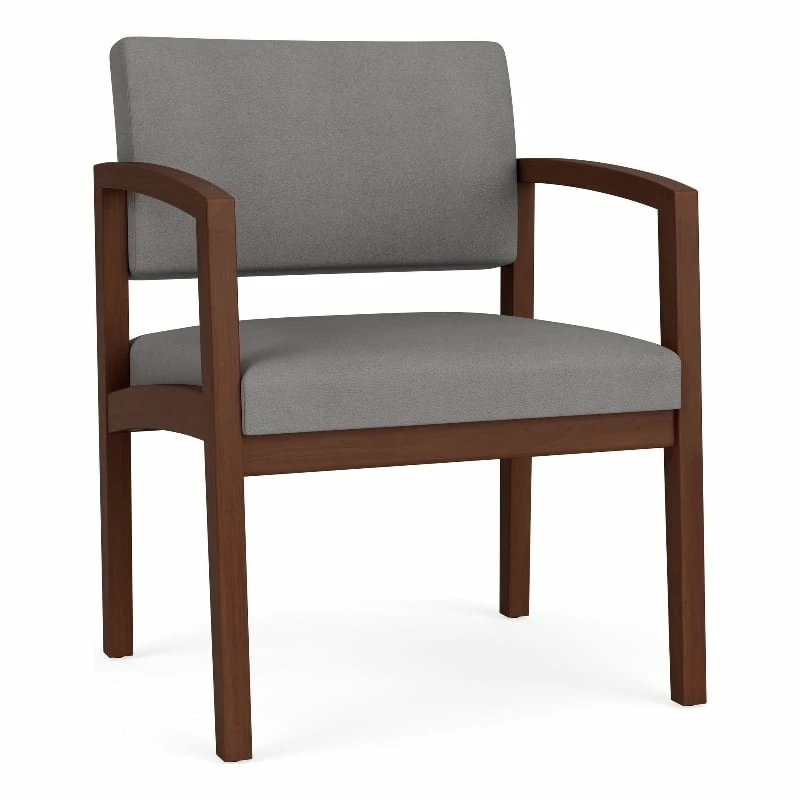 Lesro Lenox Wood Polyurethane Reception Wide Guest Chair In Walnut/Brown 9 Lesro Lenox Wood Polyurethane Reception Wide Guest Chair In Walnut/Brown - Image 7