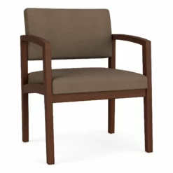 Lesro Lenox Wood Polyurethane Reception Wide Guest Chair In Walnut/Brown 25 Lesro Lenox Wood Polyurethane Reception Wide Guest Chair In Walnut/Brown -CYMAX Sales 2691671 L 1