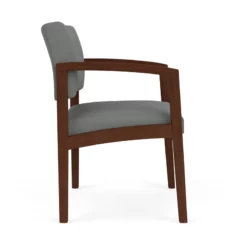 Lesro Lenox Wood Fabric Reception Wide Guest Chair In Black/Walnut 32 Lesro Lenox Wood Fabric Reception Wide Guest Chair In Black/Walnut -CYMAX Sales 2691672 1 L