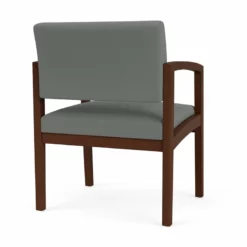 Lesro Lenox Wood Fabric Reception Wide Guest Chair In Gray/Walnut -CYMAX Sales 2691672 2 L 2