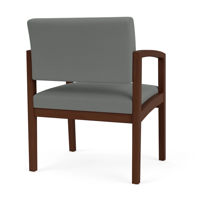 Lesro Lenox Wood Fabric Reception Wide Guest Chair In Black/Walnut 14 Lesro Lenox Wood Fabric Reception Wide Guest Chair In Black/Walnut - Image 12