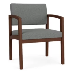 Lesro Lenox Wood Fabric Reception Wide Guest Chair In Black/Walnut 31 Lesro Lenox Wood Fabric Reception Wide Guest Chair In Black/Walnut -CYMAX Sales 2691672 L