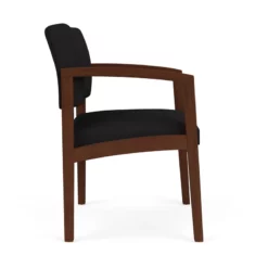 Lesro Lenox Wood Fabric Reception Wide Guest Chair In Black/Walnut 29 Lesro Lenox Wood Fabric Reception Wide Guest Chair In Black/Walnut -CYMAX Sales 2691673 1 L