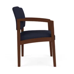 Lesro Lenox Wood Fabric Reception Wide Guest Chair In Black/Walnut 23 Lesro Lenox Wood Fabric Reception Wide Guest Chair In Black/Walnut -CYMAX Sales 2691675 1 L