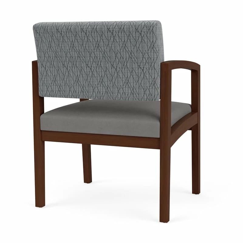 Lesro Lenox Wood Polyurethane Reception Wide Guest Chair In Walnut/Brown 5 Lesro Lenox Wood Polyurethane Reception Wide Guest Chair In Walnut/Brown - Image 3