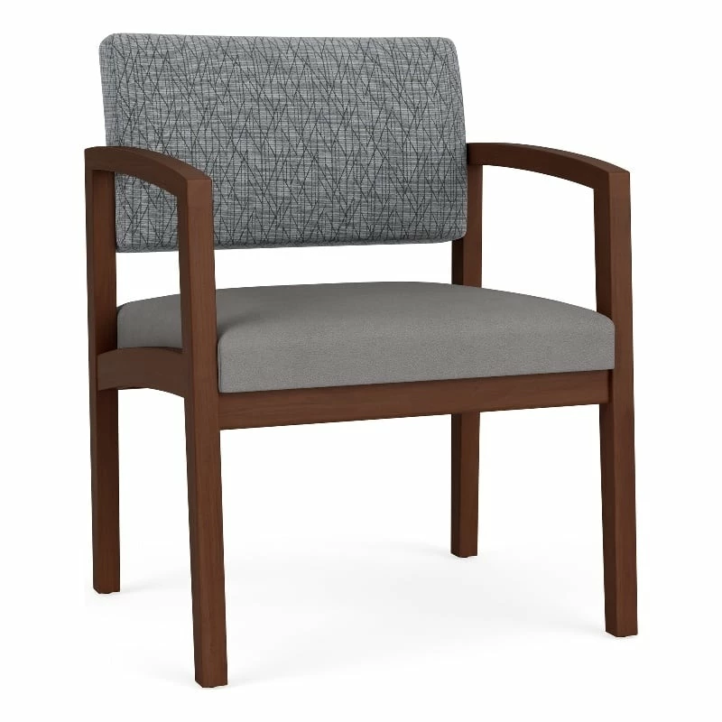 Lesro Lenox Wood Polyurethane Reception Wide Guest Chair In Walnut/Brown 3 Lesro Lenox Wood Polyurethane Reception Wide Guest Chair In Walnut/Brown