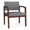 Lesro Lenox Wood Polyurethane Reception Wide Guest Chair In Brown/Walnut 2 Lesro Lenox Wood Polyurethane Reception Wide Guest Chair In Brown/Walnut -CYMAX Sales 2691676 L