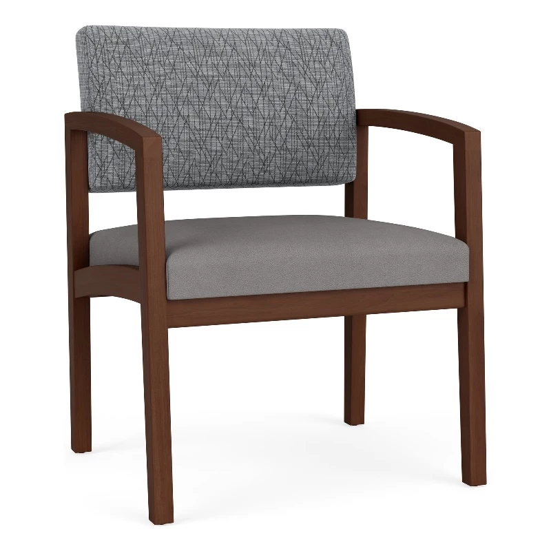 Lesro Lenox Wood Polyurethane Reception Wide Guest Chair In Brown/Walnut 3 Lesro Lenox Wood Polyurethane Reception Wide Guest Chair In Brown/Walnut