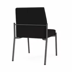 Lesro Mystic Fabric/Metal Reception Armless Guest Chair In Charcoal/Navy -CYMAX Sales 2691703 2 L 1