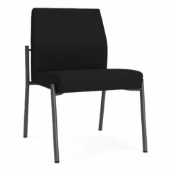 Lesro Mystic Fabric/Metal Reception Armless Guest Chair In Charcoal/Navy -CYMAX Sales 2691703 L 1