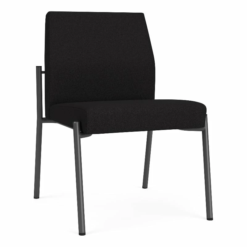 Lesro Mystic Fabric/Metal Reception Armless Guest Chair In Charcoal/Black 12 Lesro Mystic Fabric/Metal Reception Armless Guest Chair In Charcoal/Black - Image 10