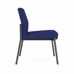 Lesro Mystic Fabric/Metal Reception Armless Guest Chair In Charcoal/Navy -CYMAX Sales 2691704 1 L 1