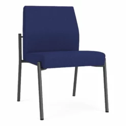 Lesro Mystic Fabric/Metal Reception Armless Guest Chair In Charcoal/Navy -CYMAX Sales 2691704 L 1