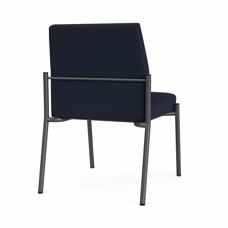 Lesro Mystic Fabric/Metal Reception Armless Guest Chair In Charcoal/Blue 8 Lesro Mystic Fabric/Metal Reception Armless Guest Chair In Charcoal/Blue - Image 6