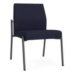 Lesro Mystic Fabric/Metal Reception Armless Guest Chair In Charcoal/Navy -CYMAX Sales 2691705 L 1