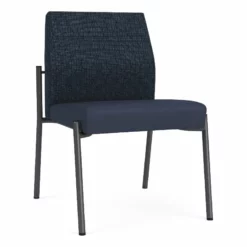 Lesro Mystic Polyurethane/Metal Reception Armless Guest Chair In Charcoal/Gray -CYMAX Sales 2691707 L 4