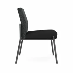 Lesro Mystic Polyurethane/Metal Reception Armless Guest Chair In Charcoal/Gray -CYMAX Sales 2691708 1 L 4