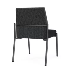 Lesro Mystic Metal/Polyurethane Reception Armless Guest Chair In Charcoal/Brown -CYMAX Sales 2691708 2 L