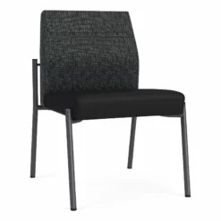 Lesro Mystic Polyurethane/Metal Reception Armless Guest Chair In Charcoal/Blue -CYMAX Sales 2691708 L 3