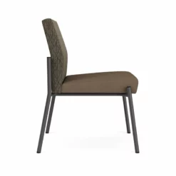 Lesro Mystic Metal/Polyurethane Reception Armless Guest Chair In Charcoal/Black -CYMAX Sales 2691709 1 L 2