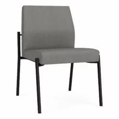 Lesro Mystic Metal/Polyurethane Reception Armless Guest Chair In Black/Brown -CYMAX Sales 2691736 L 2