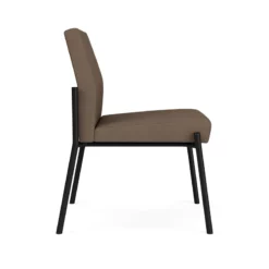 Lesro Mystic Polyurethane/Metal Reception Armless Guest Chair In Black/Brown -CYMAX Sales 2691737 1 L