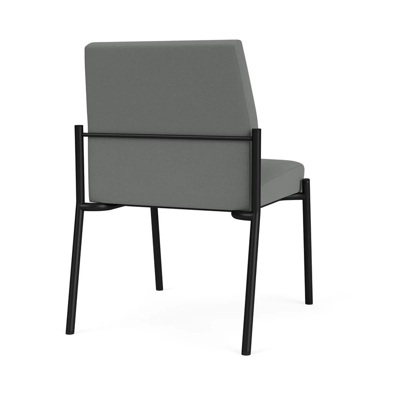 Lesro Mystic Fabric/Metal Reception Armless Guest Chair In Black/Black 14 Lesro Mystic Fabric/Metal Reception Armless Guest Chair In Black/Black - Image 12